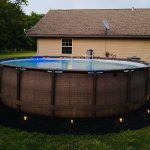 An above-ground pool